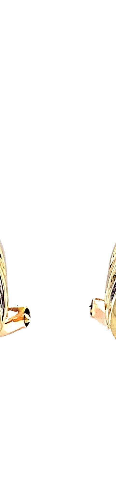Vintage 14K Gold Stud Earrings with Sapphire and Diamond